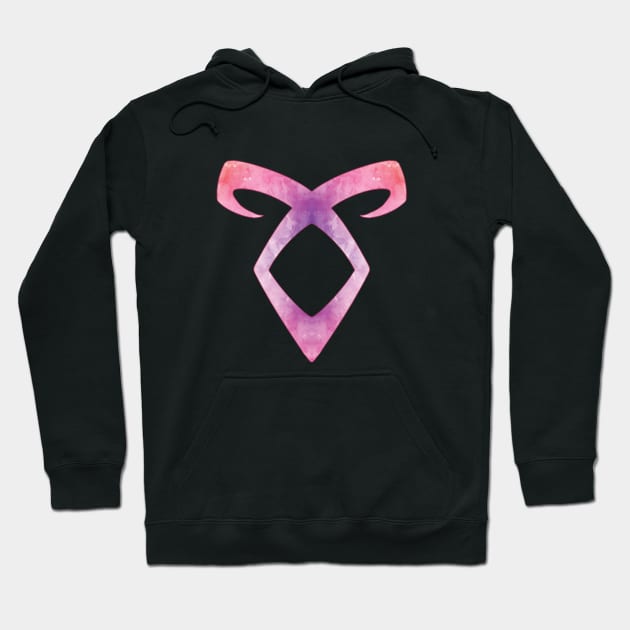 Shadowhunters rune / The mortal instruments - Angelic power rune (pink watercolour) - Clary, Alec, Jace, Izzy, Magnus - Malec - Parabatai Hoodie by Vane22april